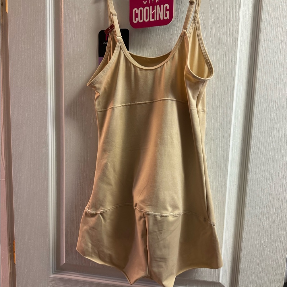 Maidenform Light Beige romper shapeware with Cooling Feature